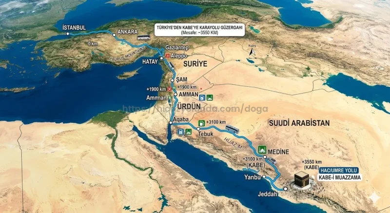 karayolu ile mekke güzergah